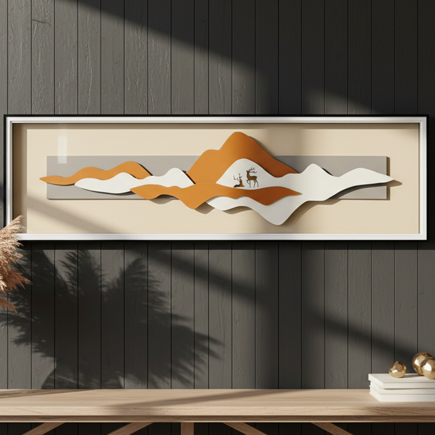 Modern Minimalist 3-Piece Geometric Relief Glass Frame Set