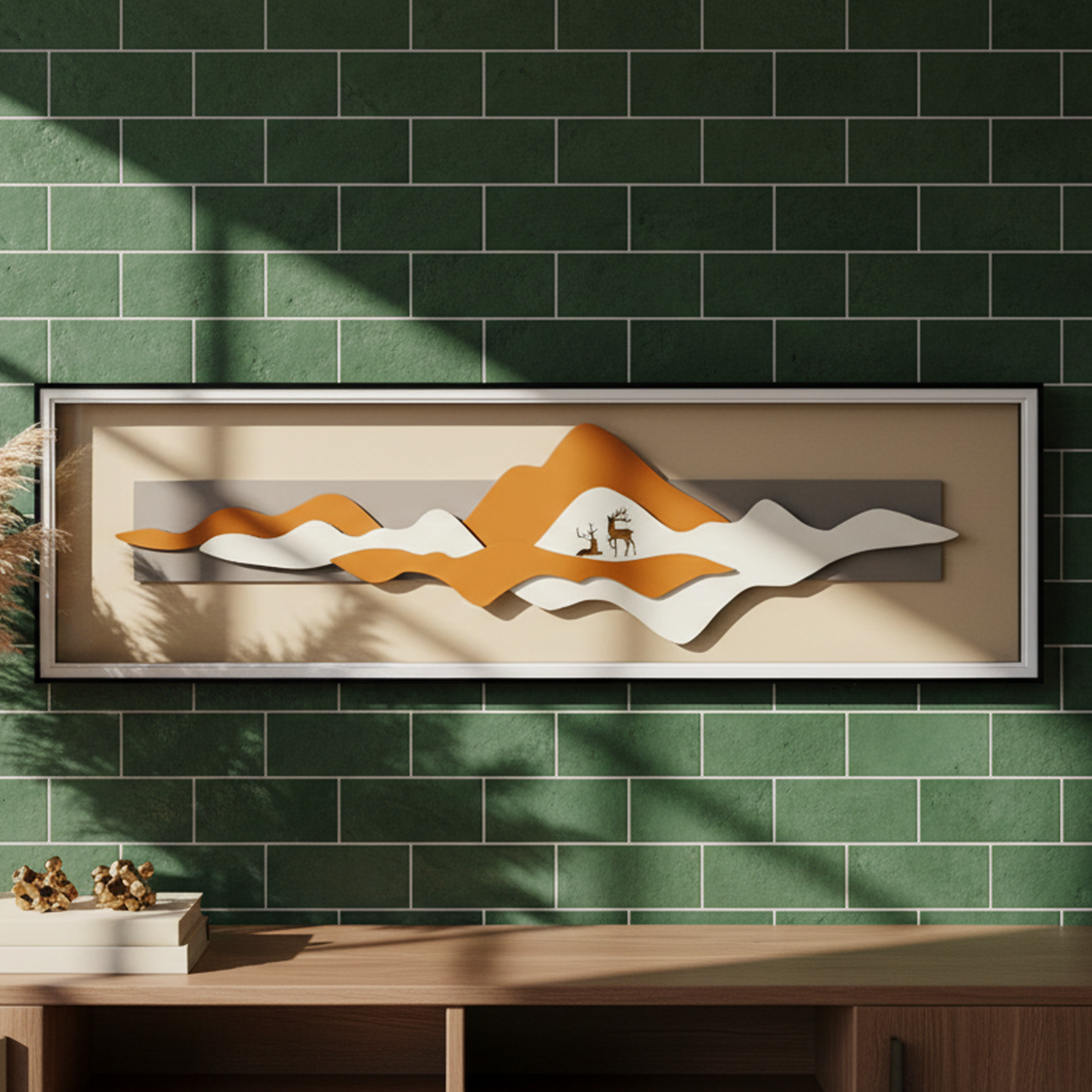 Modern Minimalist 3-Piece Geometric Relief Glass Frame Set