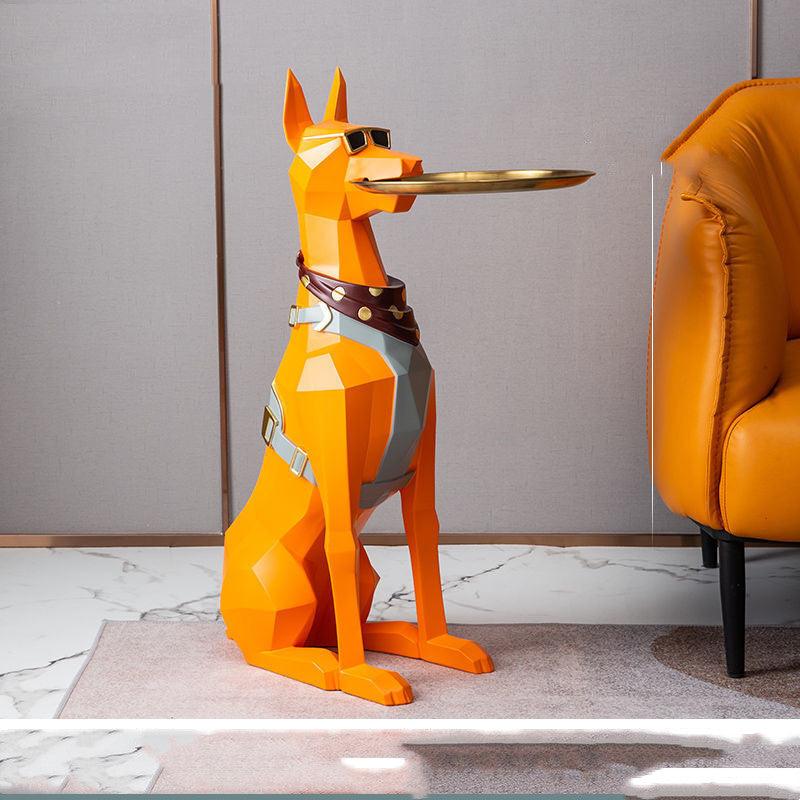 Mr Doberman Statue Tray Holder