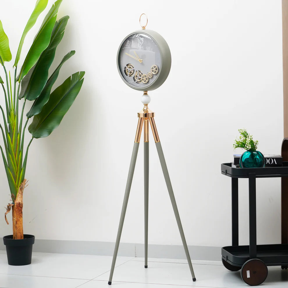 Italian Vintage Tripod-Mounted Metal Clock