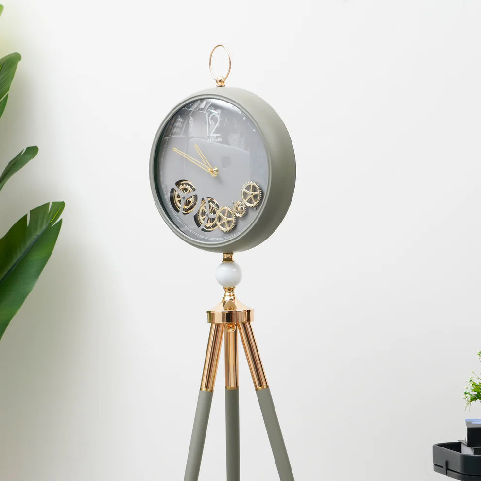 Italian Vintage Tripod-Mounted Metal Clock