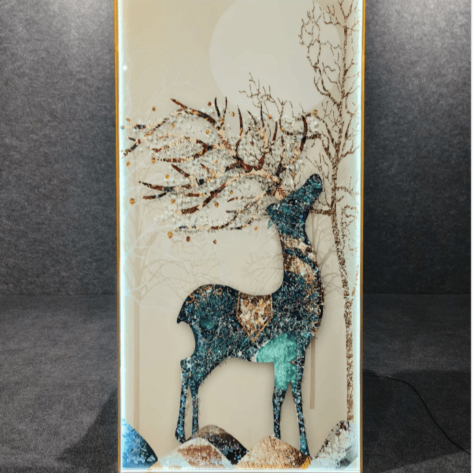 LUXURY LED WALL PAINTING STYLE 12 - Crystal & Glass Work - LED Light