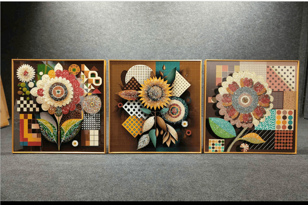 Modern Crystal Painting Set of 3 Style 6