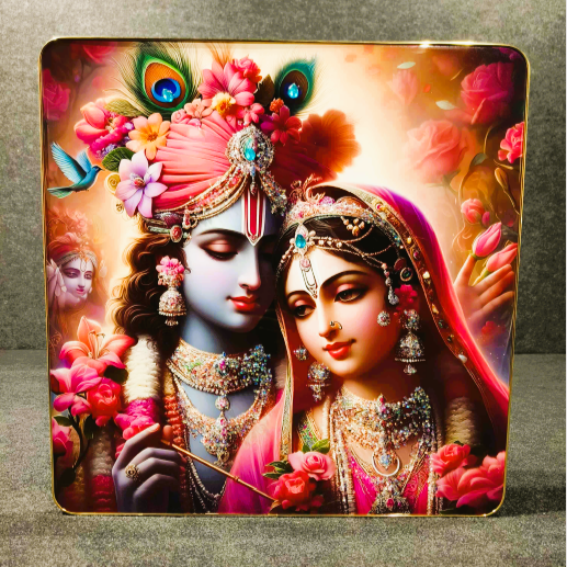 God Idol Wall Painting - Radha Krishna Pure Love