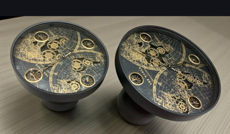 Coffee Table With Mechanical Gear Clock Style 12