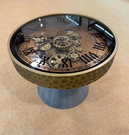 Coffee Table With Mechanical Gear Clock Style 3