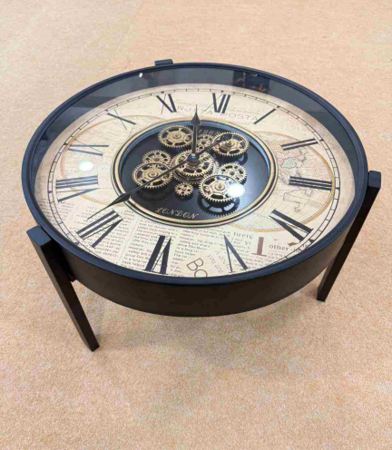Coffee Table With Mechanical Gear Clock Style 5