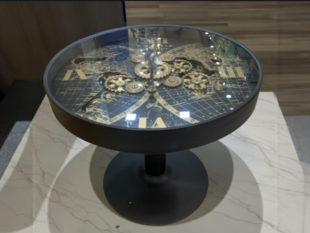 Coffee Table With Mechanical Gear Clock Style 11