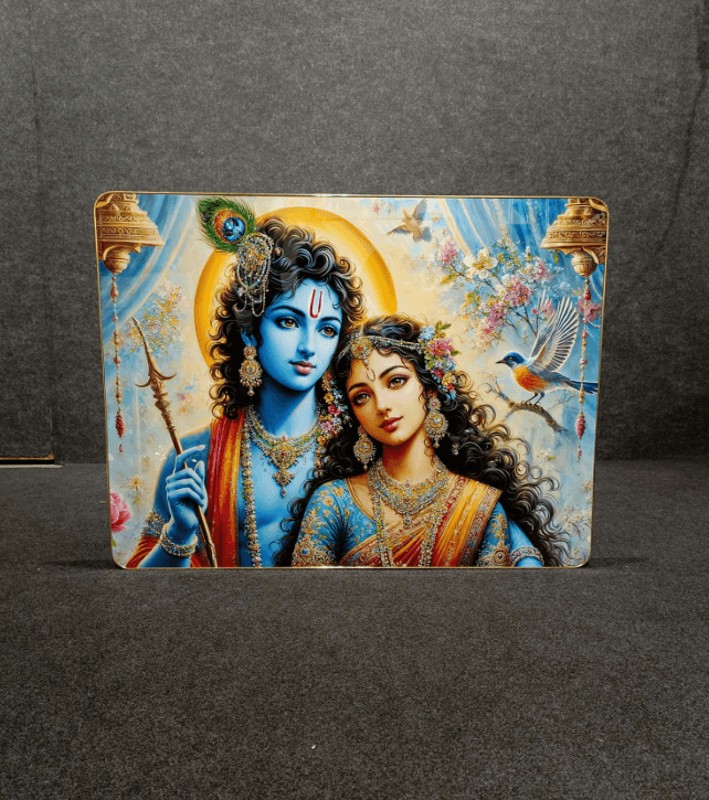 God Idol Wall Painting - Radha Krishna