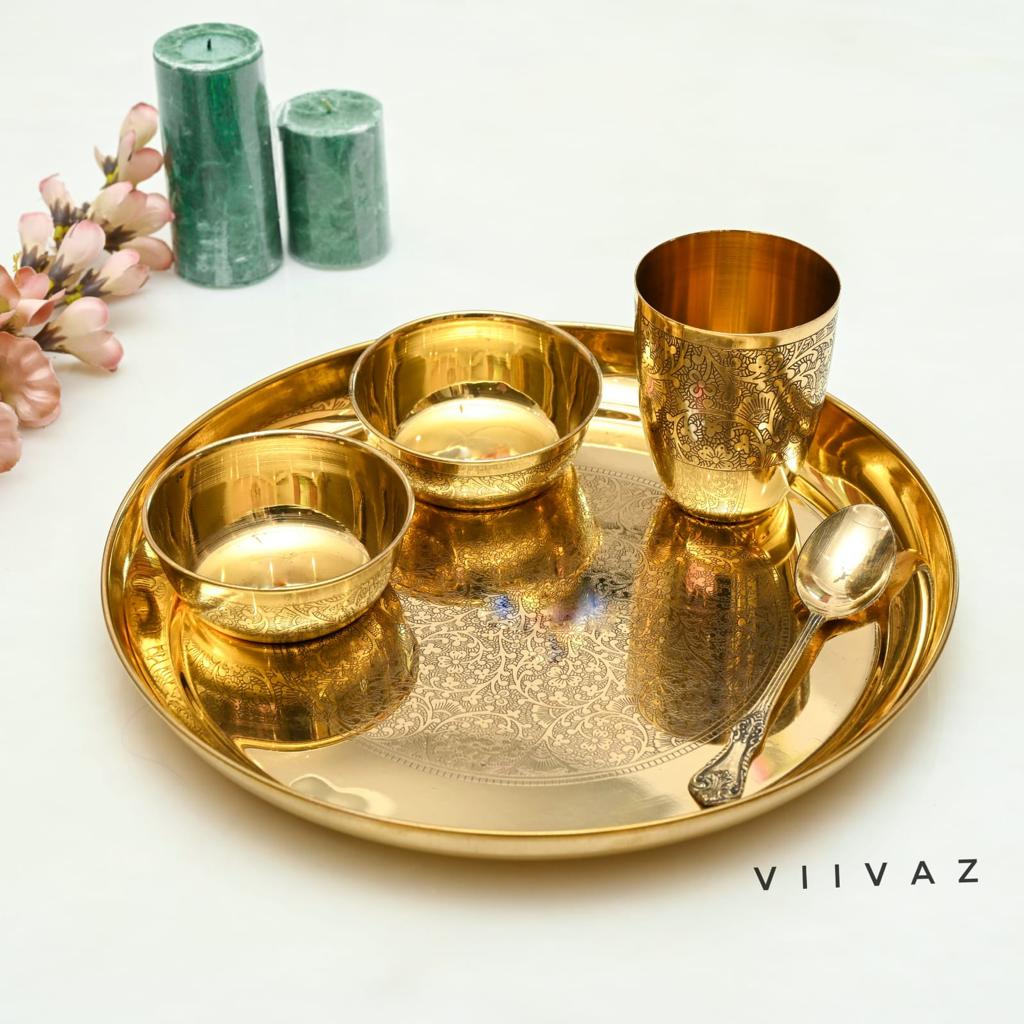 Luxury Brass Thali Set