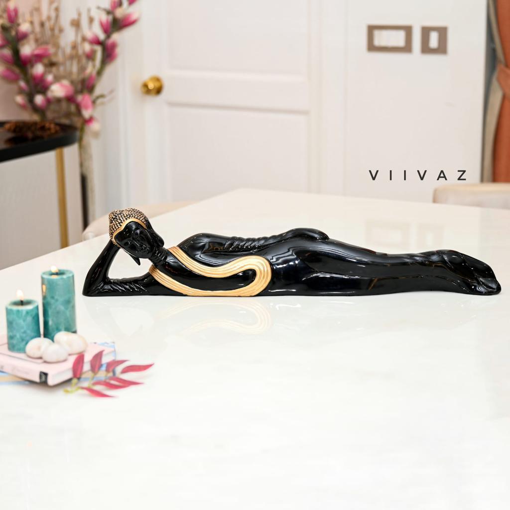 Lying Buddha Face Figurine