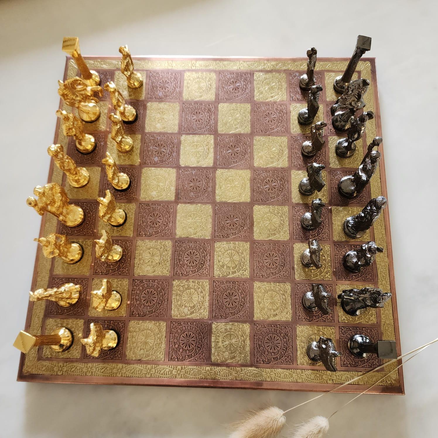 Luxury Roman Figurine Brass Chess