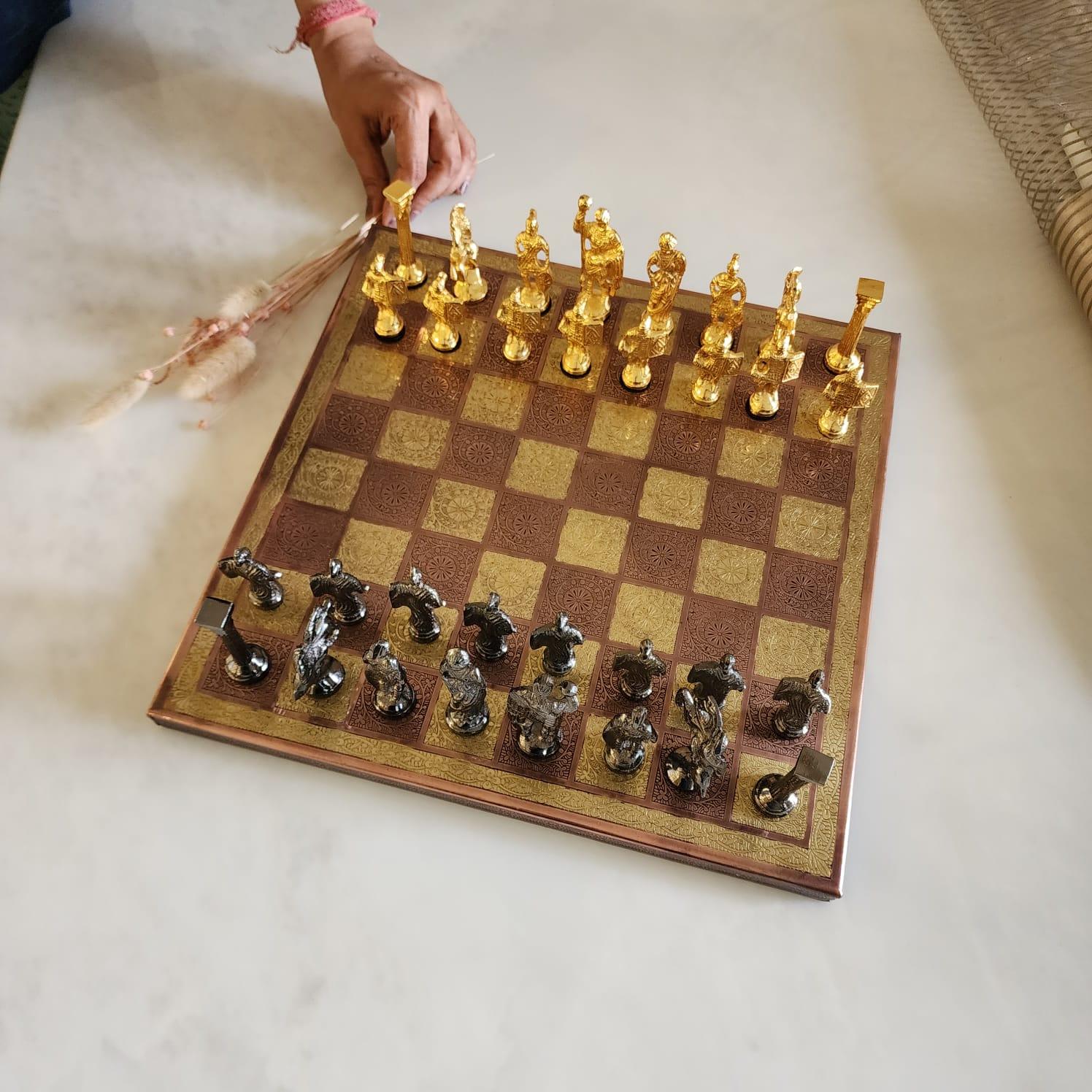 Luxury Roman Figurine Brass Chess