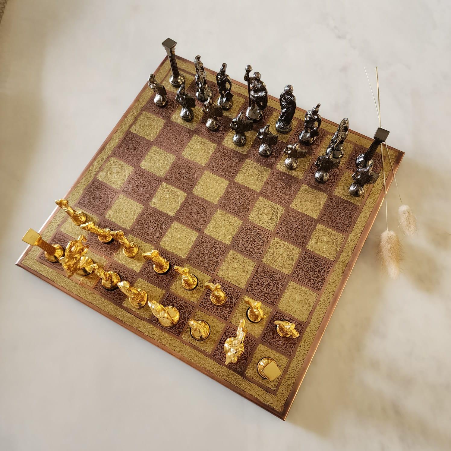 Luxury Roman Figurine Brass Chess