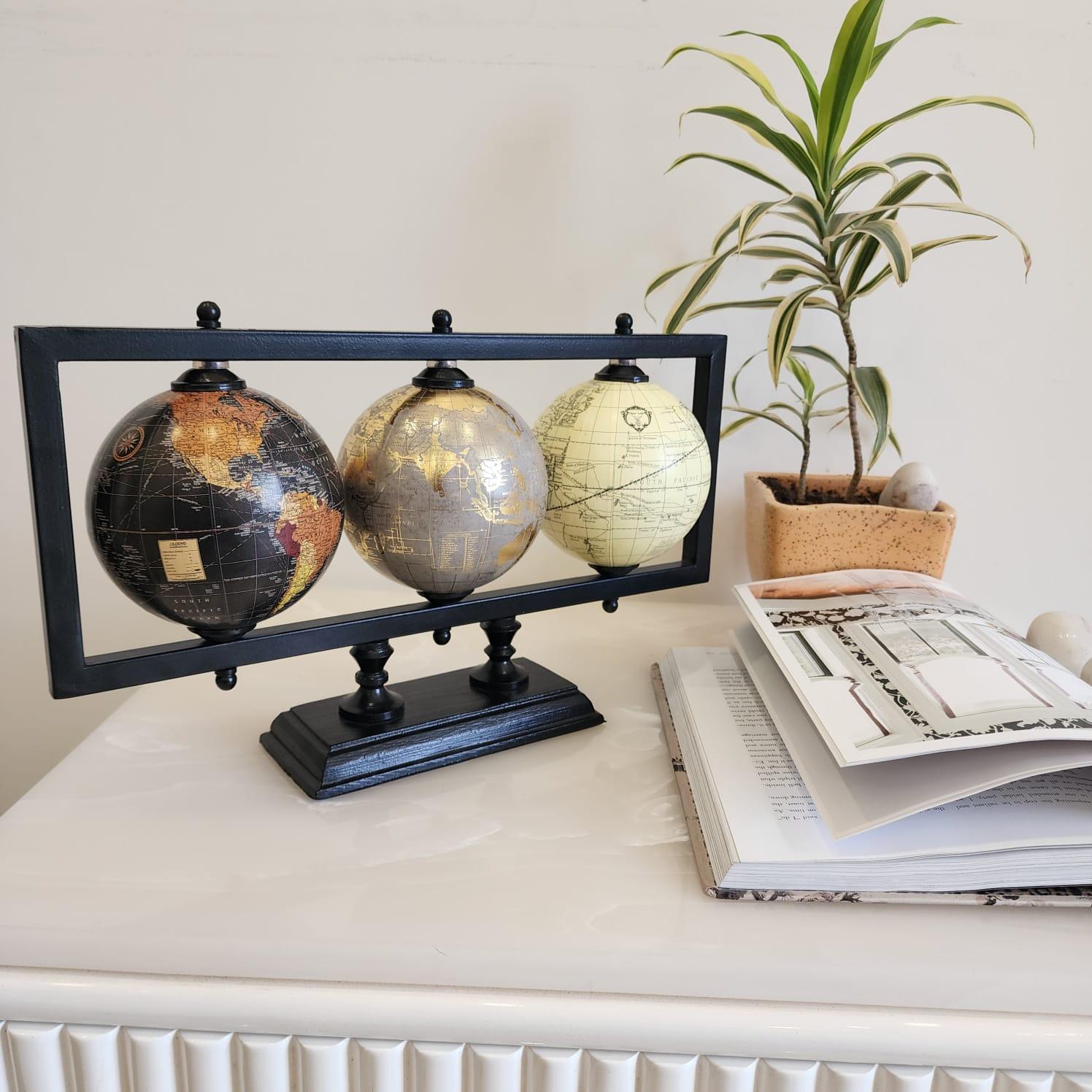 Zambia Laminated Set of 3 Globe