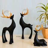 Artistic Golden Horn Reindeer Set of 3