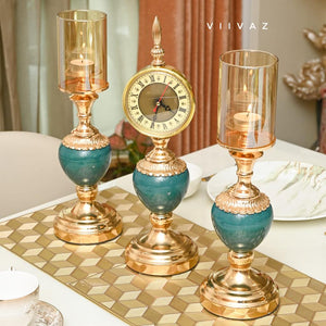 European Clock & Candle Holder - Set of 3