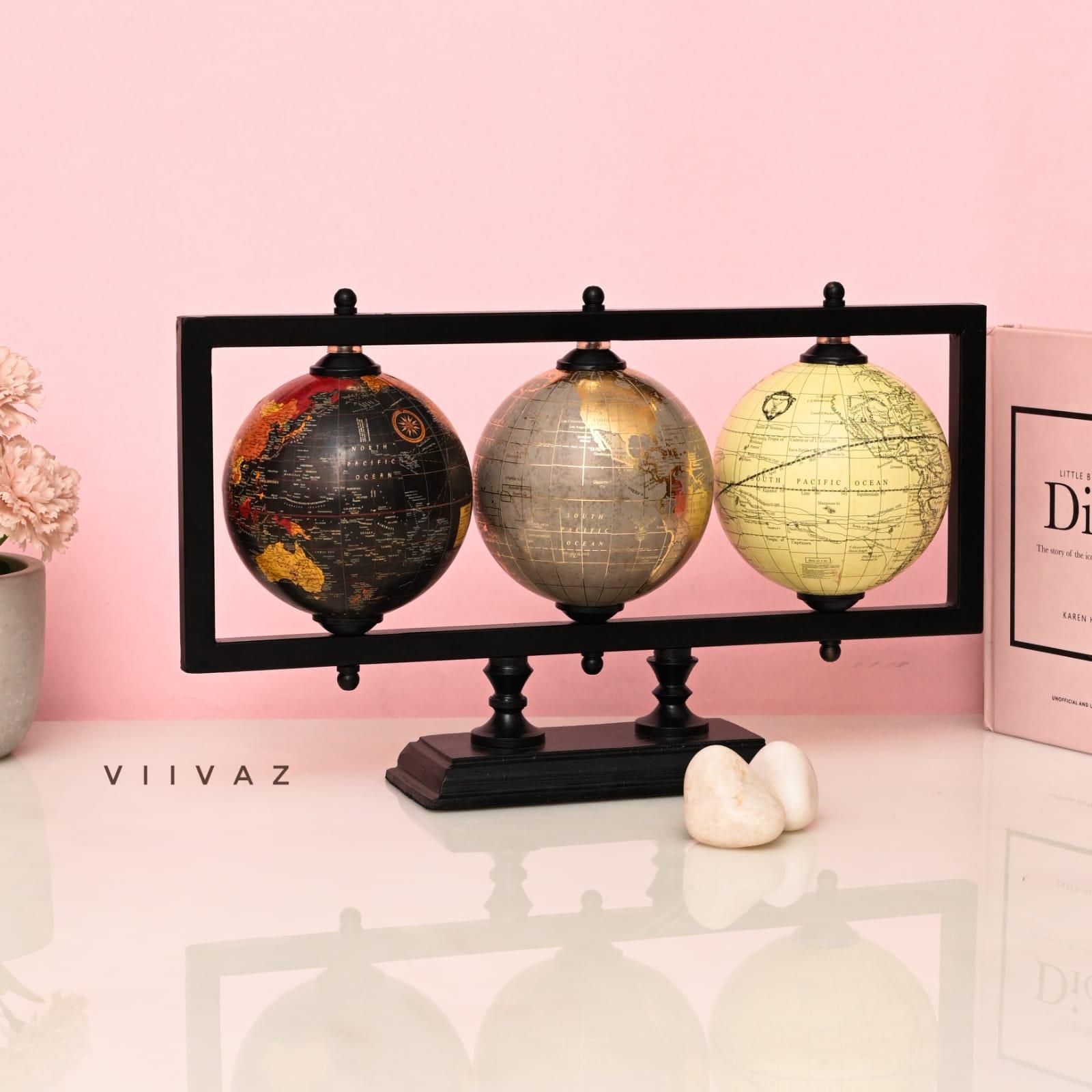 Zambia Laminated Set of 3 Globe