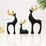 Artistic Golden Horn Reindeer Set of 3