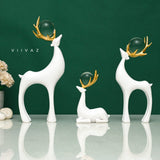 Artistic Golden Horn Reindeer Set of 3