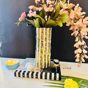 Luxe Artistry Gold Stripped Vase