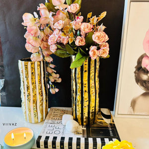 Luxe Artistry Gold Stripped Vase