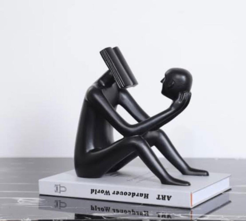 Abstract Man Reading a book sculpture