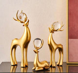 Artistic Golden Horn Reindeer Set of 3