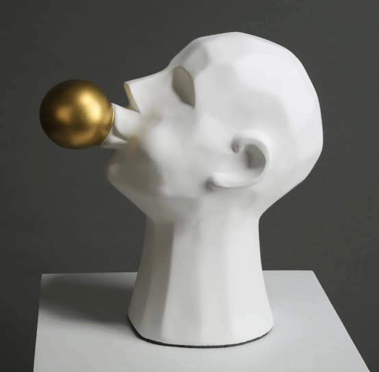 Human Sculpture Blowing Horn