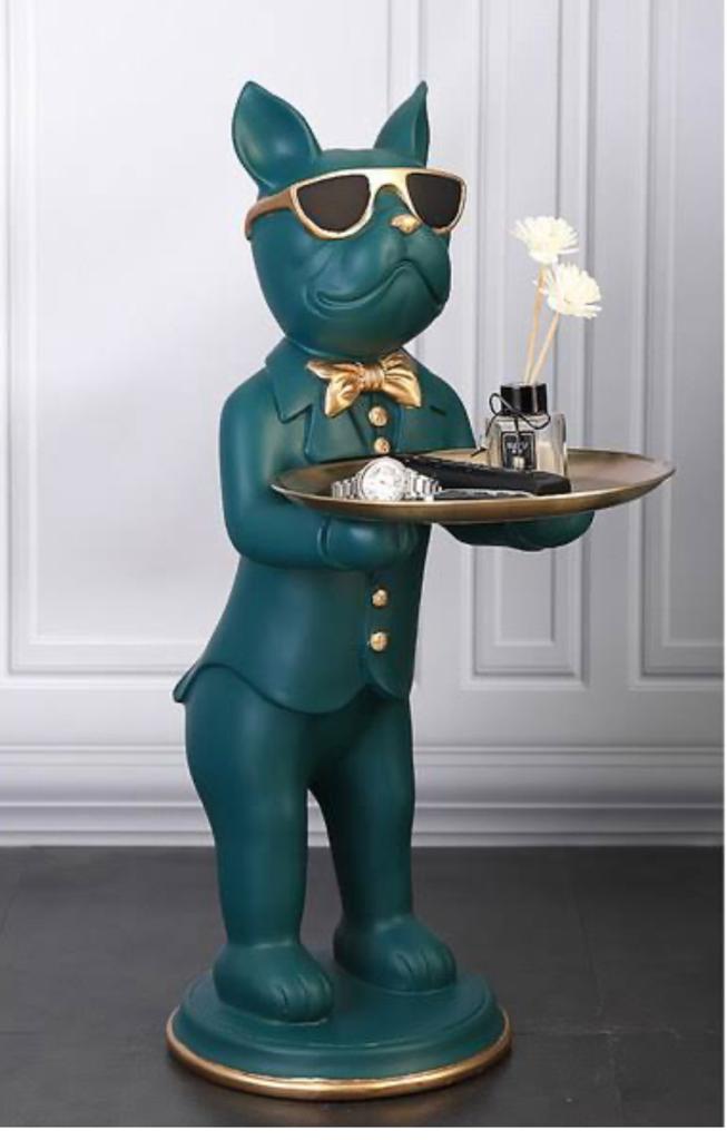 Tuxedoed Charlie Statue with Tray