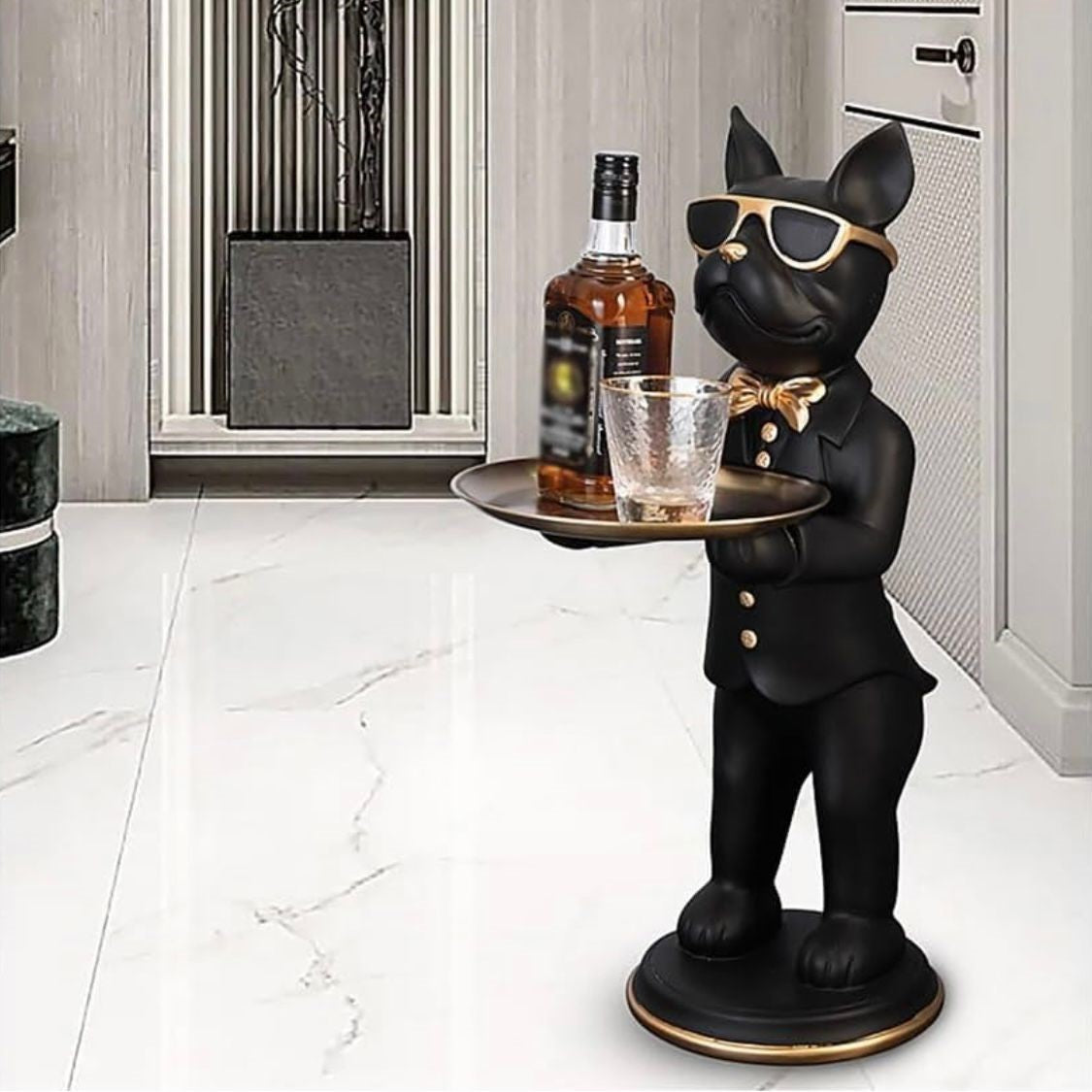 Tuxedoed Charlie Statue with Tray-VIIVAZ