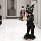 Tuxedoed Charlie Statue with Tray