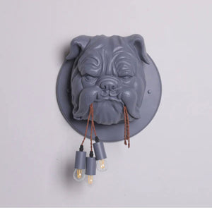 French Bull Dog Wall Sculpture Lamp