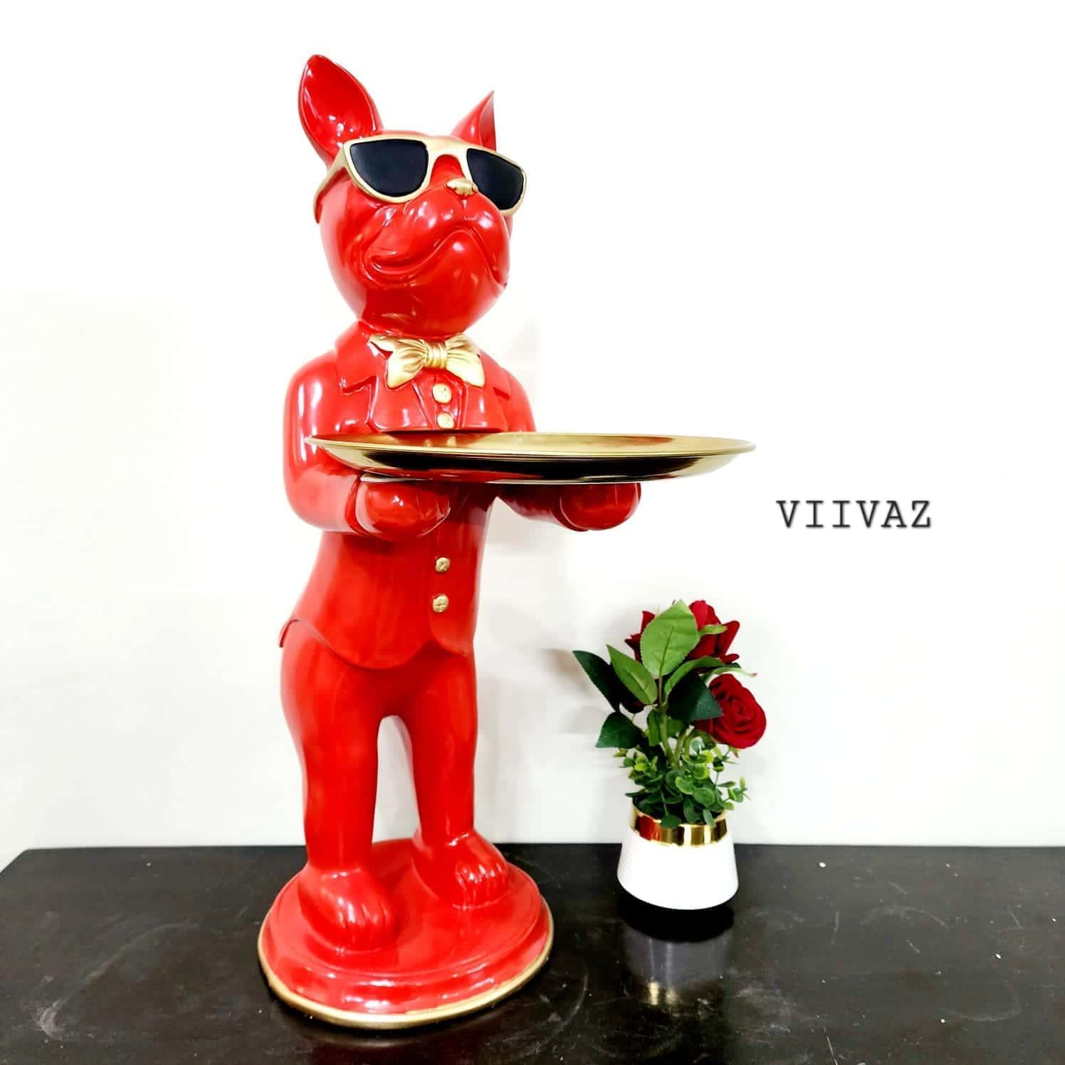 Tuxedoed Charlie Statue with Tray