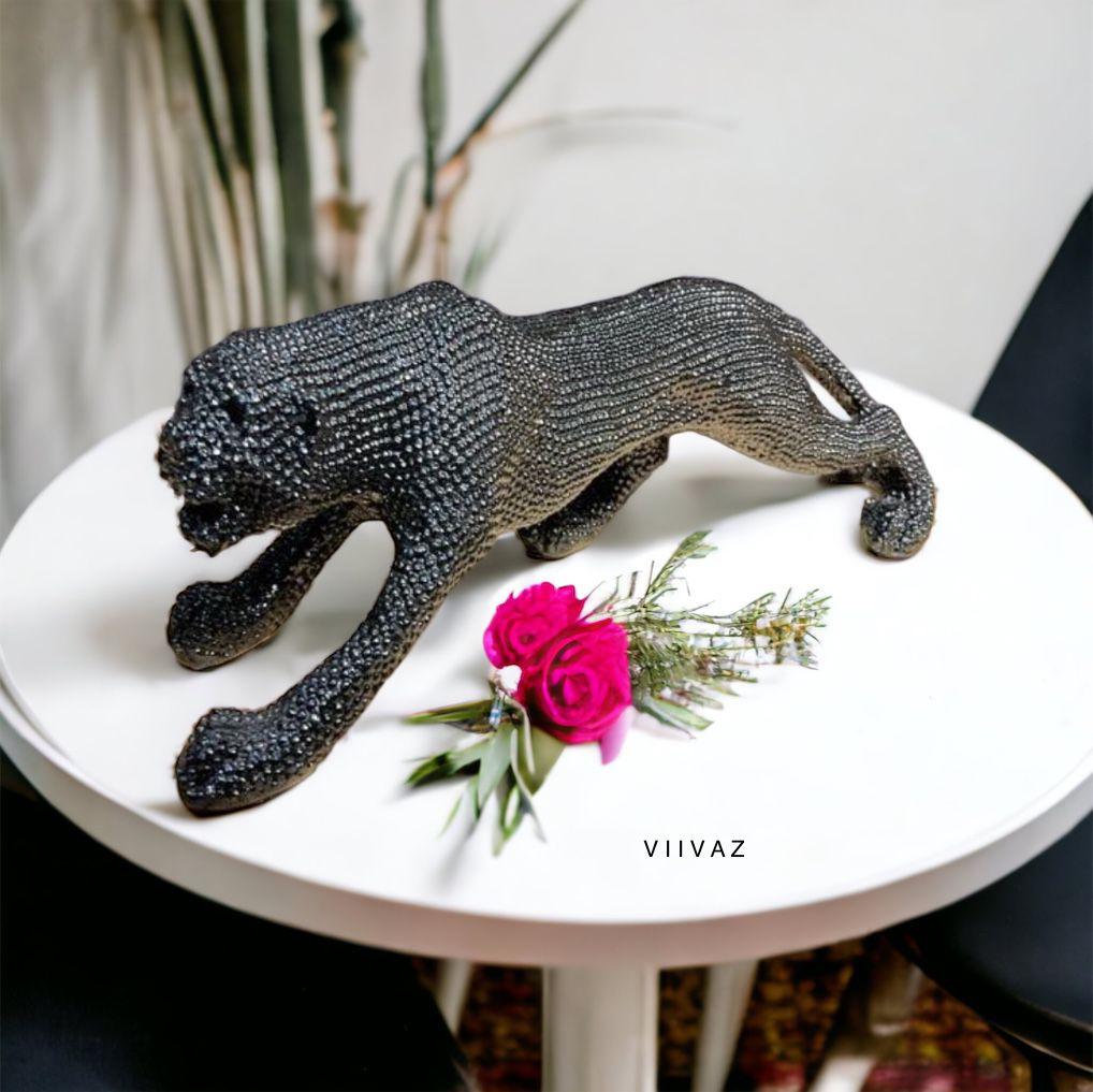 Sparkling Leopard Sculpture