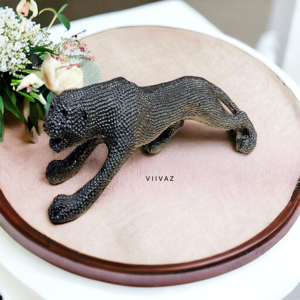 Sparkling Leopard Sculpture