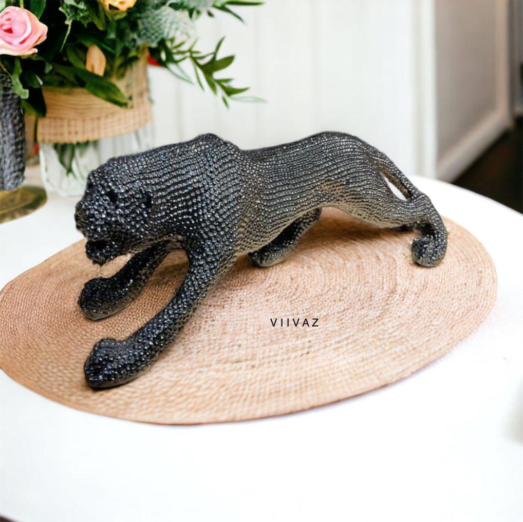 Sparkling Leopard Sculpture