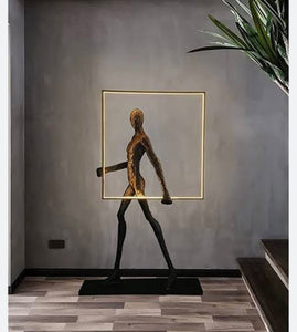 Lighting the Soul Humanoid Sculpture Floor Lamp