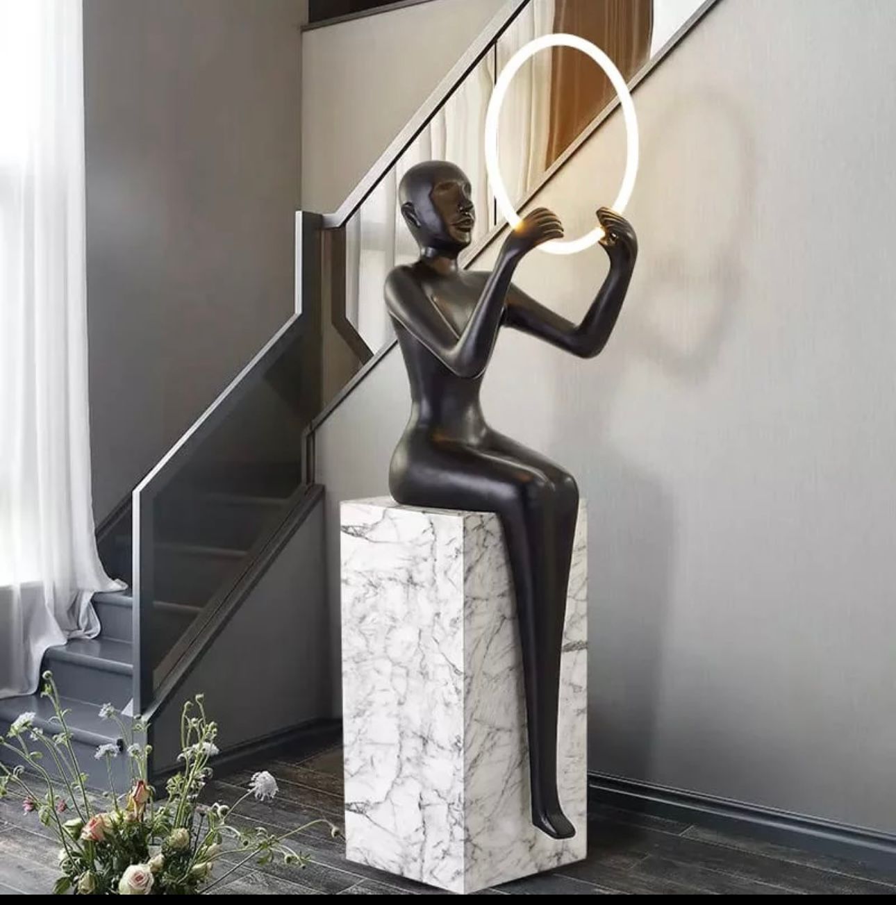 Thinking of you Humanoid Sculpture Floor Lamp