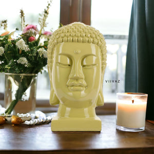 Blissful Buddha Face Figurine
