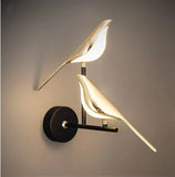 Chirping Sound Sparrow Wall Lamp Set