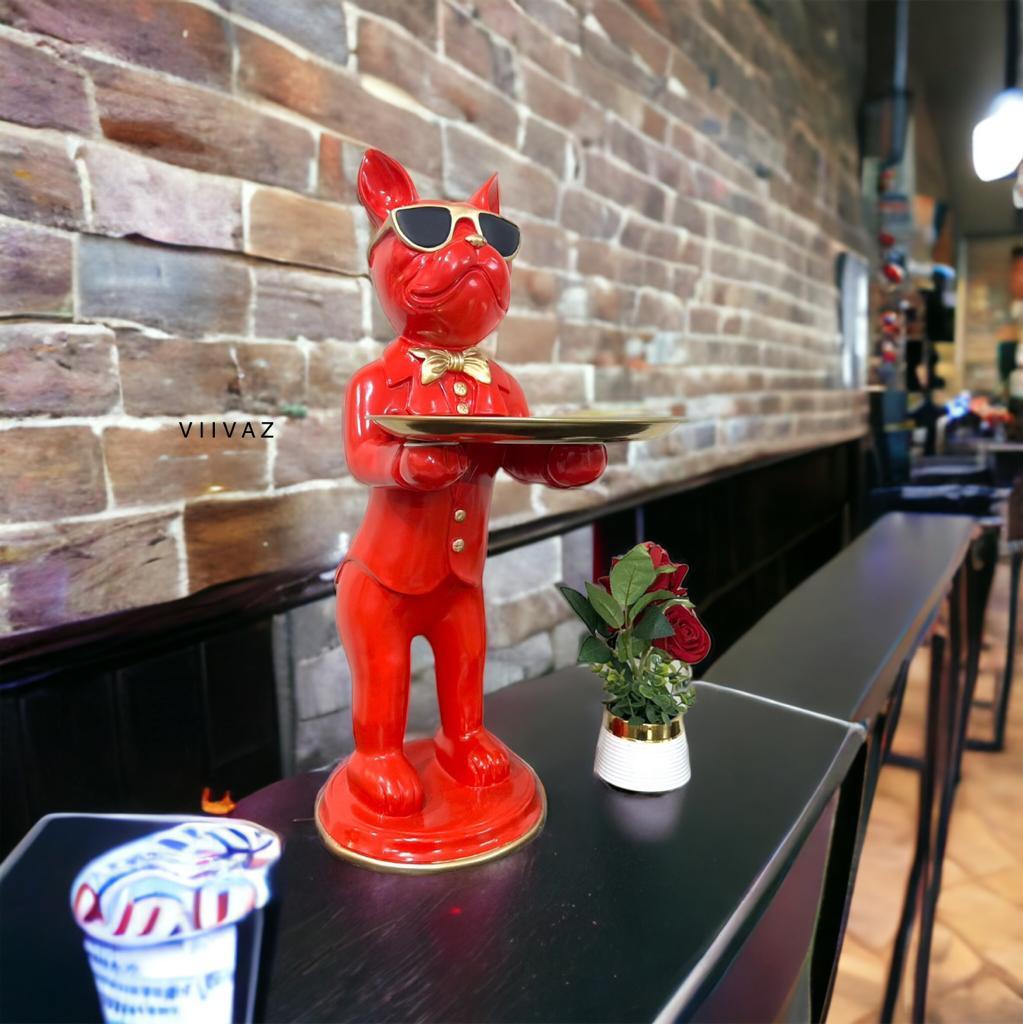 Tuxedoed Charlie Statue with Tray