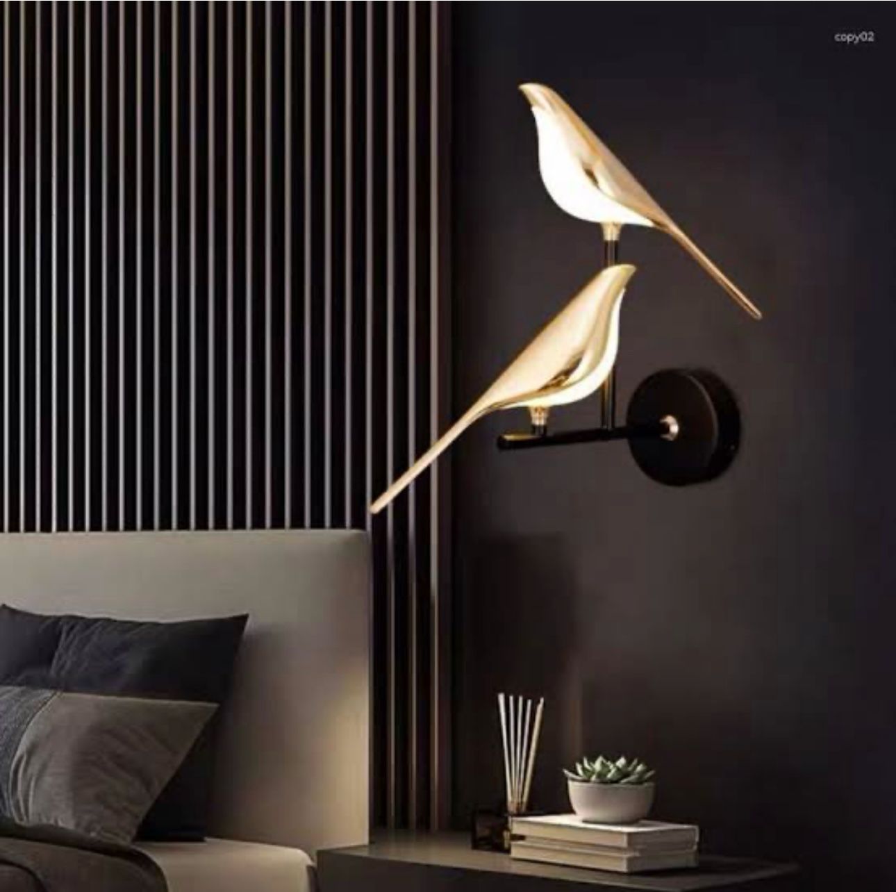Chirping Sound Sparrow Wall Lamp Set