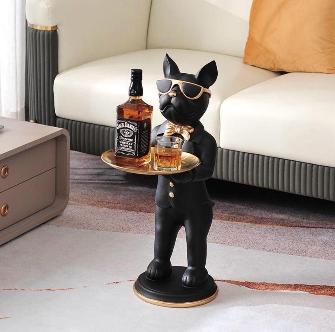 Tuxedoed Charlie Statue with Tray