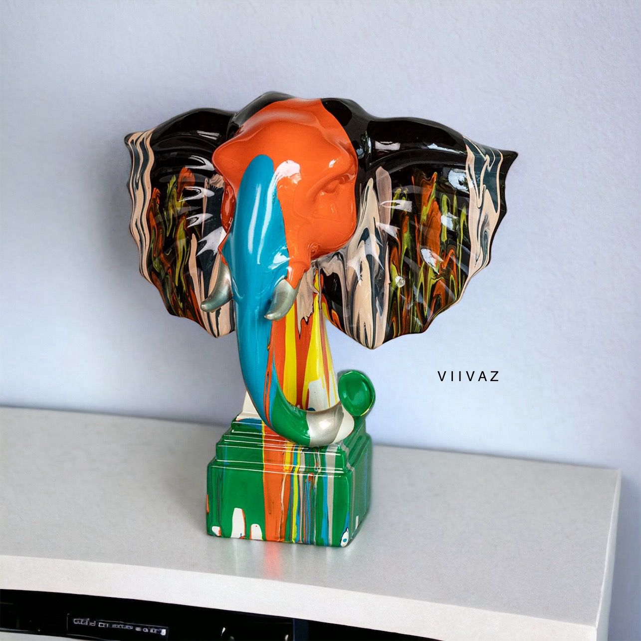 Abstract Elephant Face Figurine