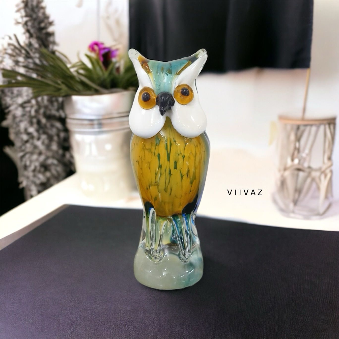 Murano Glass Owl Figurine Pattern 1