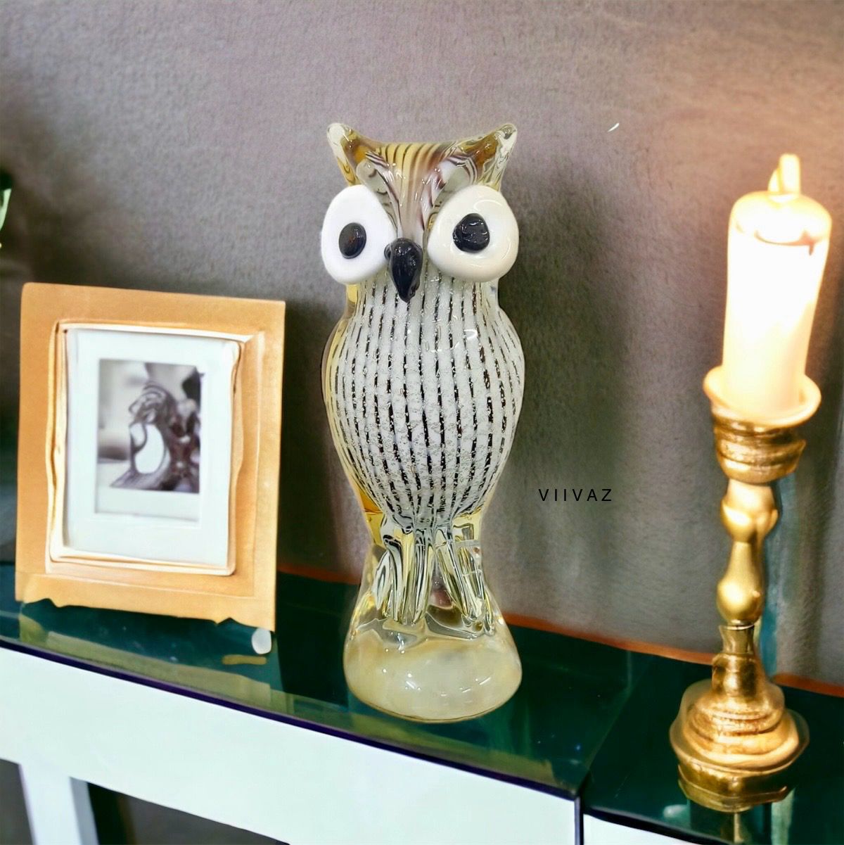 Murano Glass Owl Figurine Pattern 1