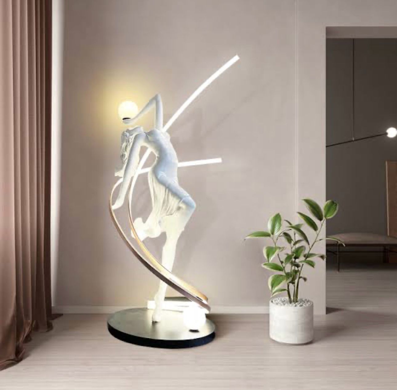 Dancing Leena Humanoid Sculpture Floor Lamp