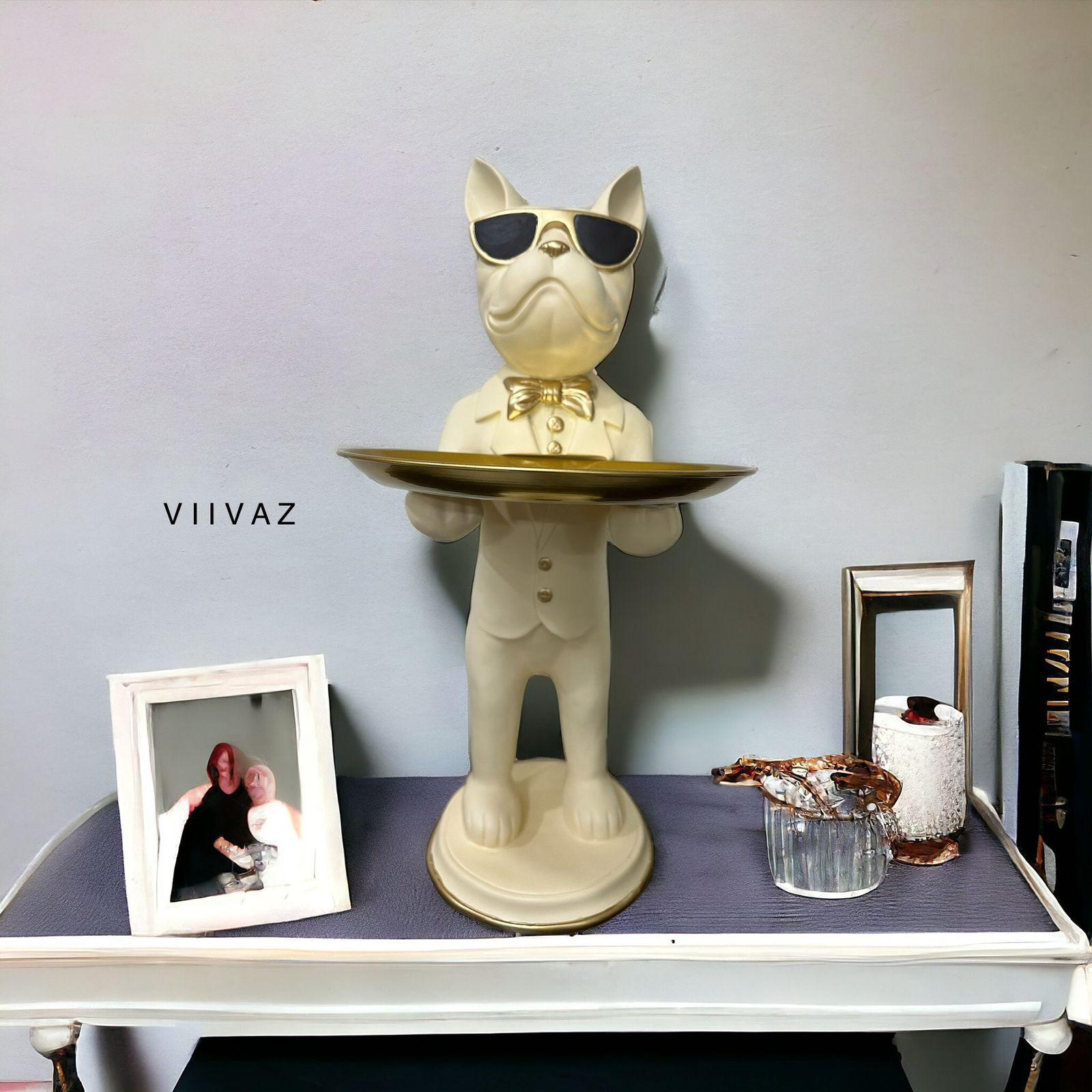 Tuxedoed Charlie Statue with Tray