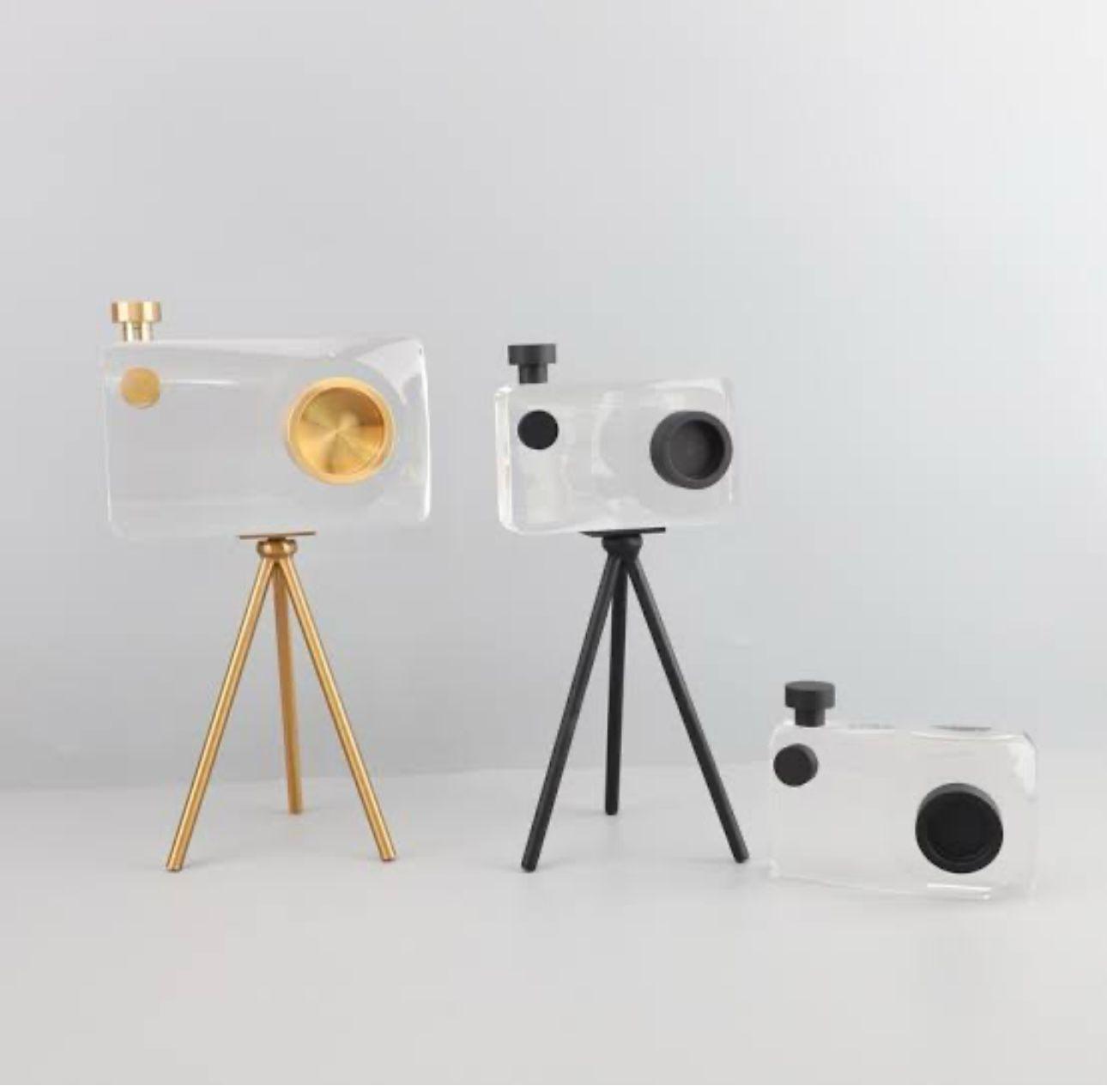 Retro Crystal and Brass Camera Showpiece